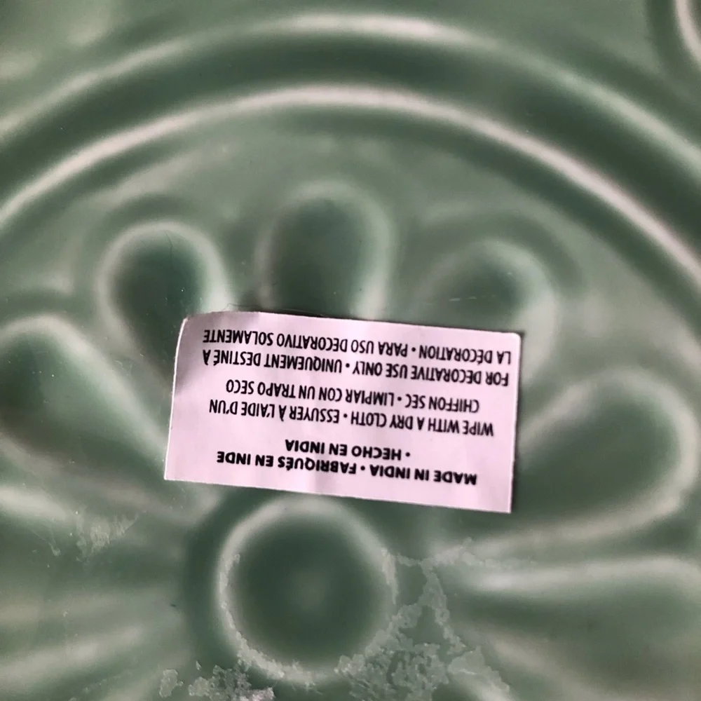 Teal enamel decor bowl